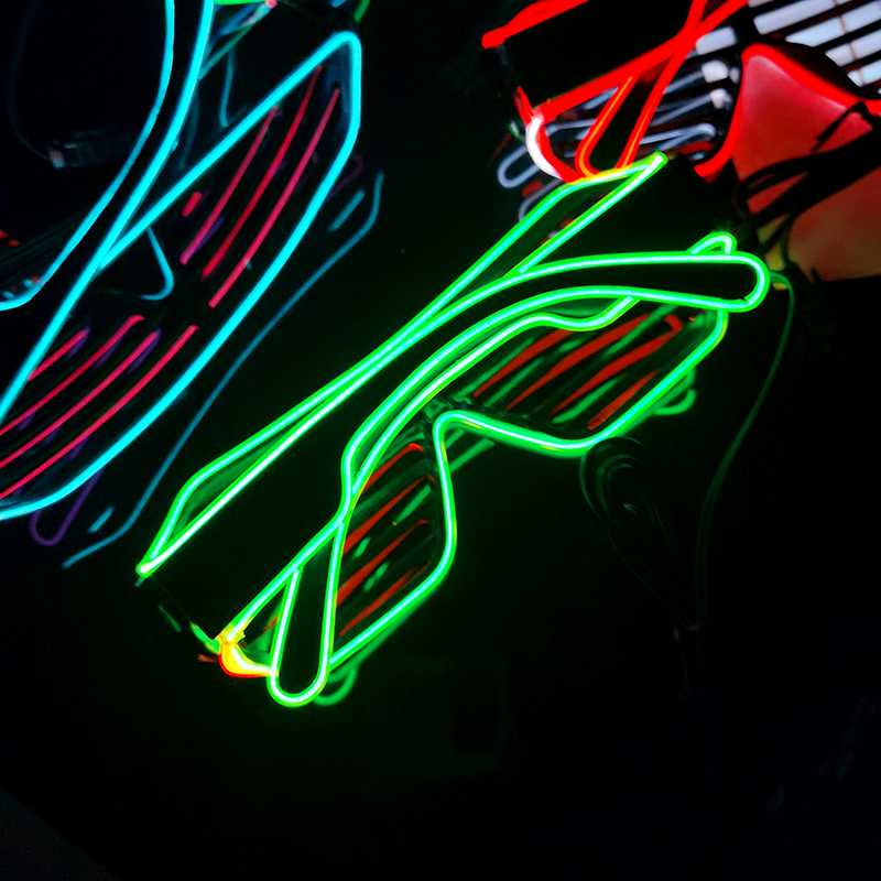 LED Neon- Brille Halloween leuchtend Brille blinkt hell glühen Sonnenbrille Festival Party Dekoration Lieferungen Leistung Requisiten