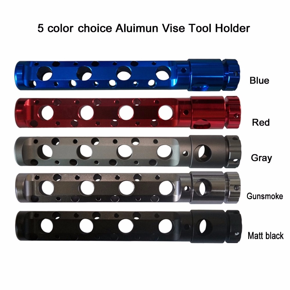 Aventik cnc bearbejdet fluebindingsværktøj caddy passer til næsten alle standard skruestik stilke fly  t6 aluminium type ii anodiseret seks farver