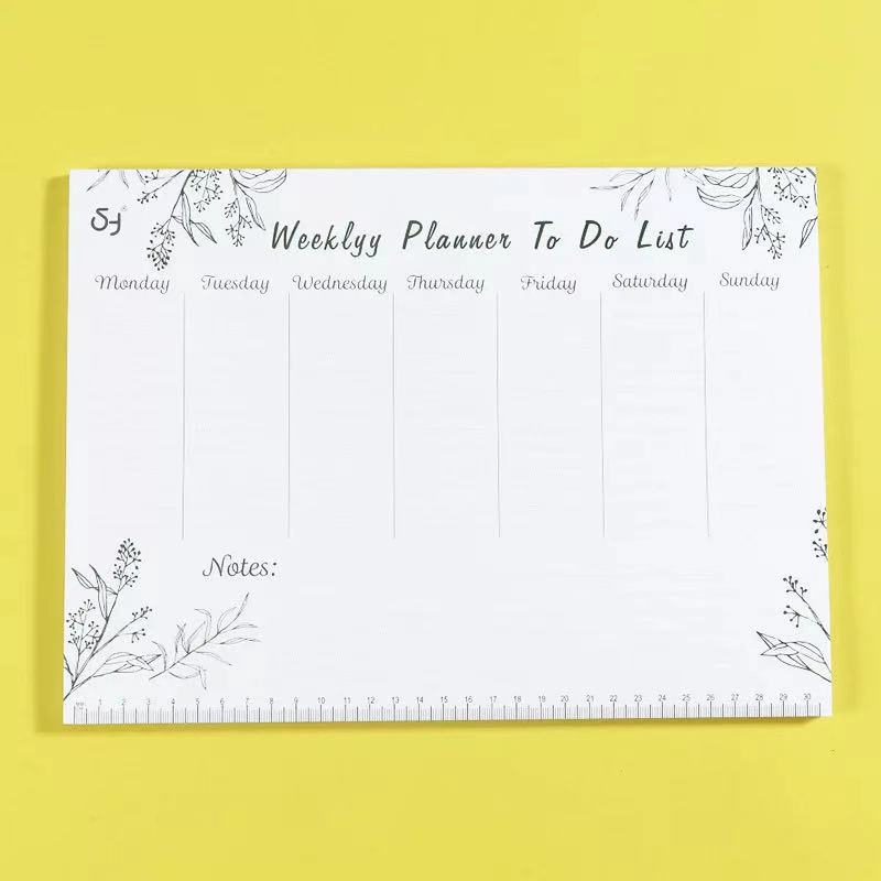 A4 Weekly Planner Plan NoteBook 54 Sheets Schedule Organizer Notepad School Office Supplies Journal Stationery: D