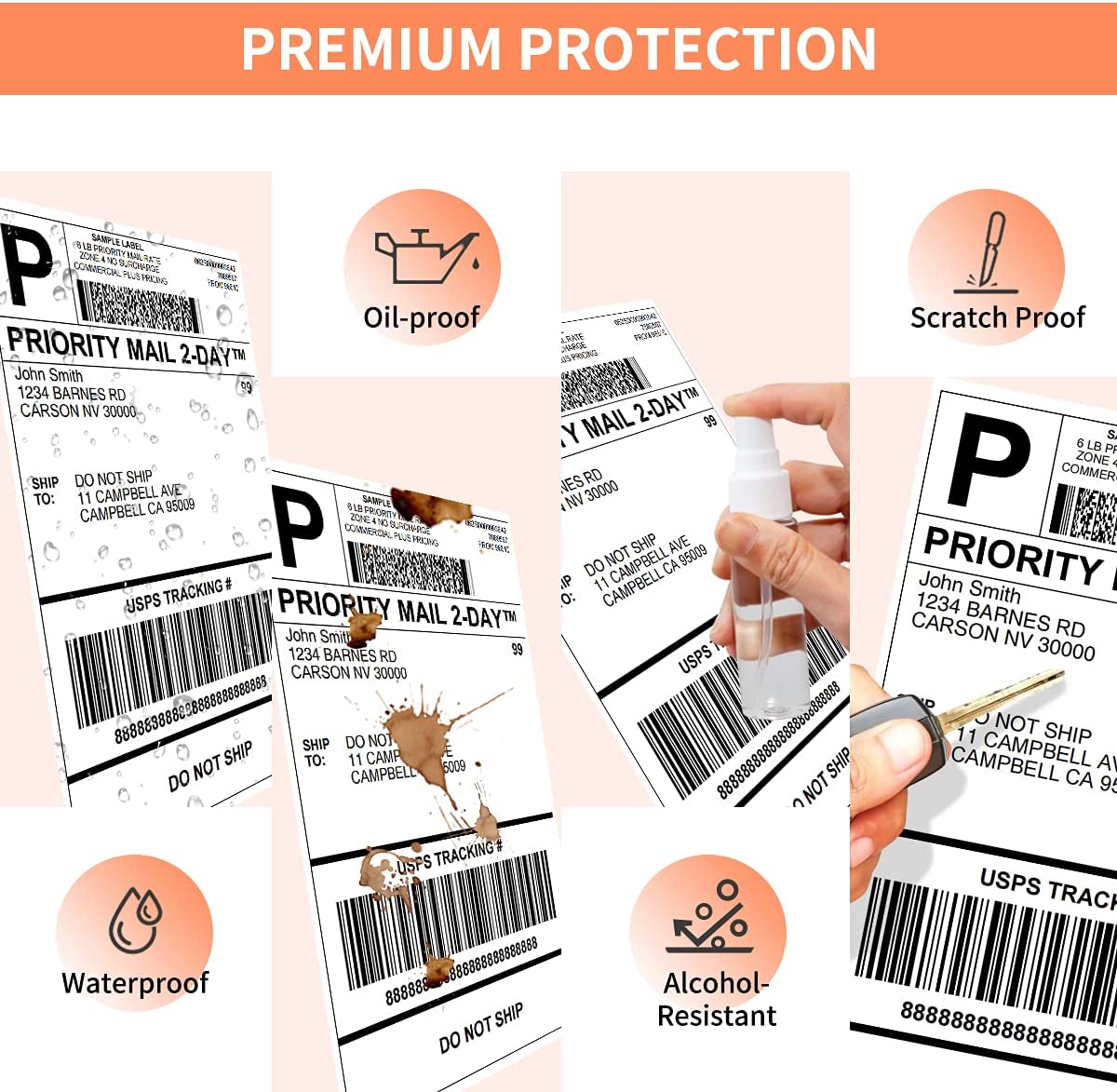 4x6 Thermal Direct Label,Pack of 500 Fan-Fold Labels, Permanent Adhesive, Commercial Grade Thermal Labels
