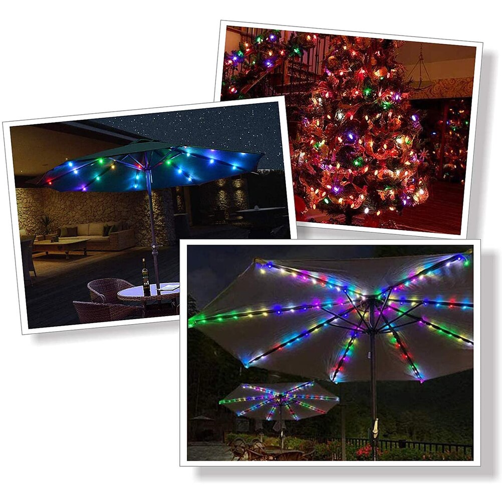 104 LED Solar Garden Umbrella light Outdoor Waterproof IP67 String Lights Garden with Remote Control Umbrella Decorative Lights