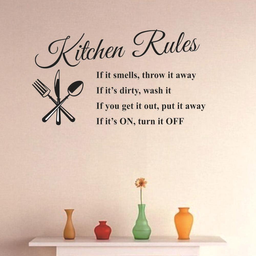 Kitchen Ware Waterproof Wall Stickers For Kitchen Text Wall Art Wallpaper Decal Room Decor Kitchen Removable Vinyl N7R7