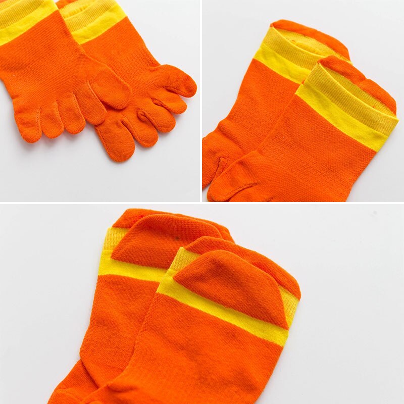 Vrouwen Vijf Vinger Sokken Lente Zomer Ademend Toevallige Teen Sokken 1 Paar Katoen Patchwork Comfortabele Vijf Vinger Sokken