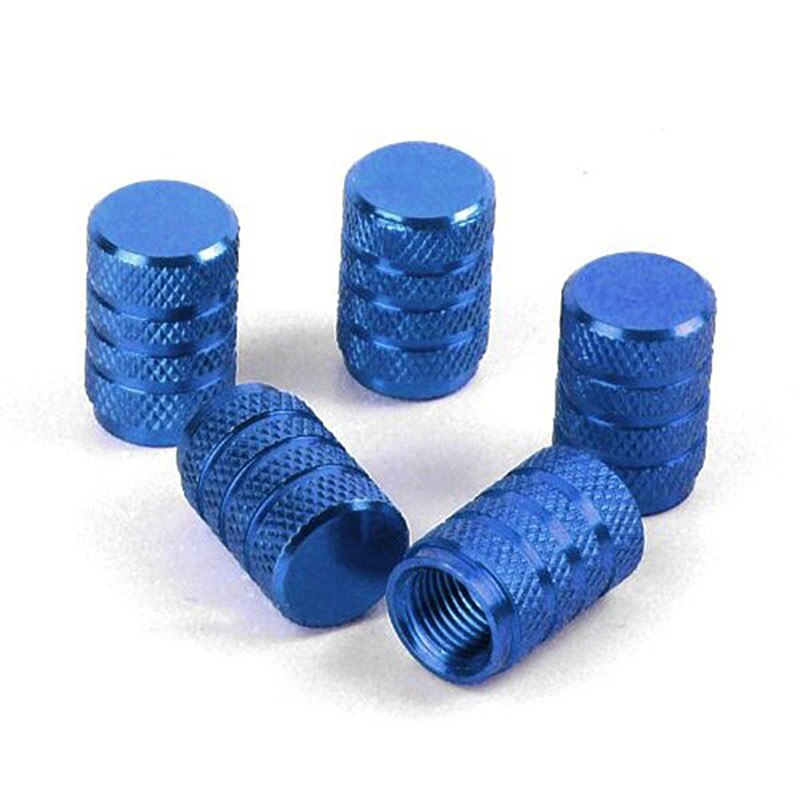 5 Stuks Blauw Legering Auto Ventieldopjes Auto Ventiel Moer