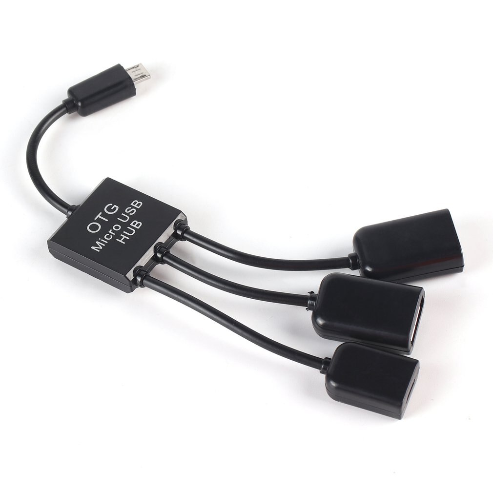USB OTG conector Hub Splitter 3in1 Micro USB de alimentación de carga concentrador cables OTG para Smartphone Tablet PC Cable USB de datos OTG