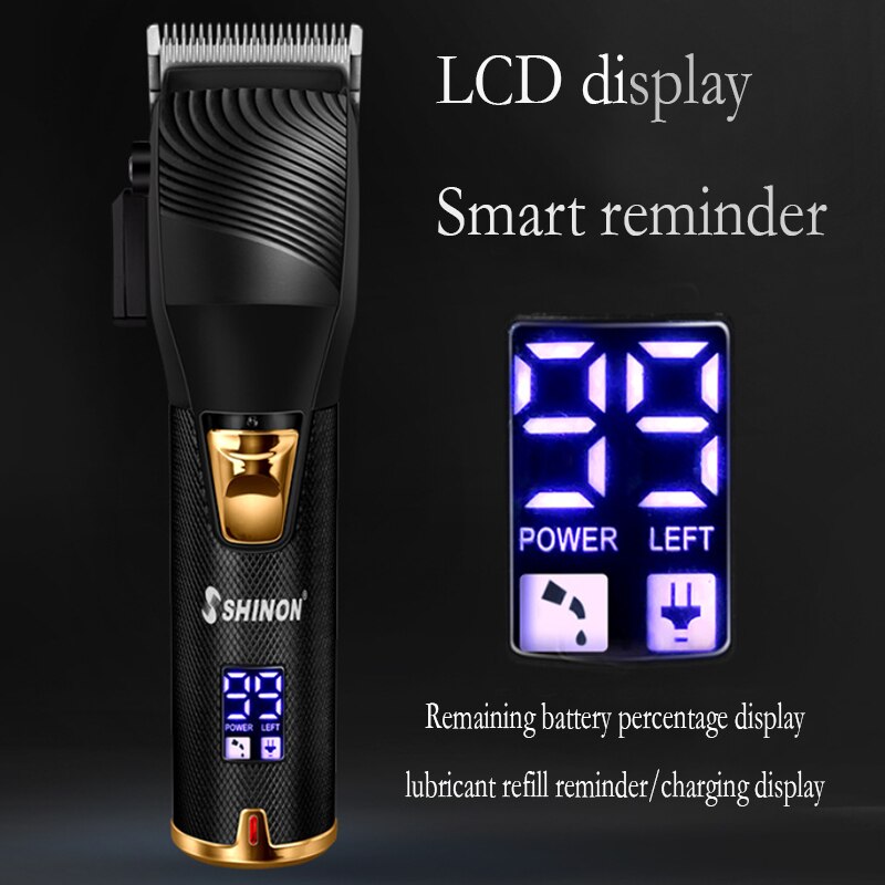adjustable rechargeable LCD display cordless barber shop 10W hair clipper electric hair cutting machine cutter