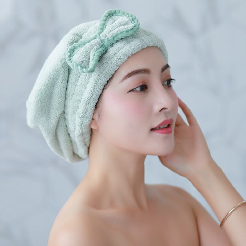 Toalla de cabeza de microfibra para mujer y niña, turbante de secado rápido, gorro de secado de cabello, toalla envuelta