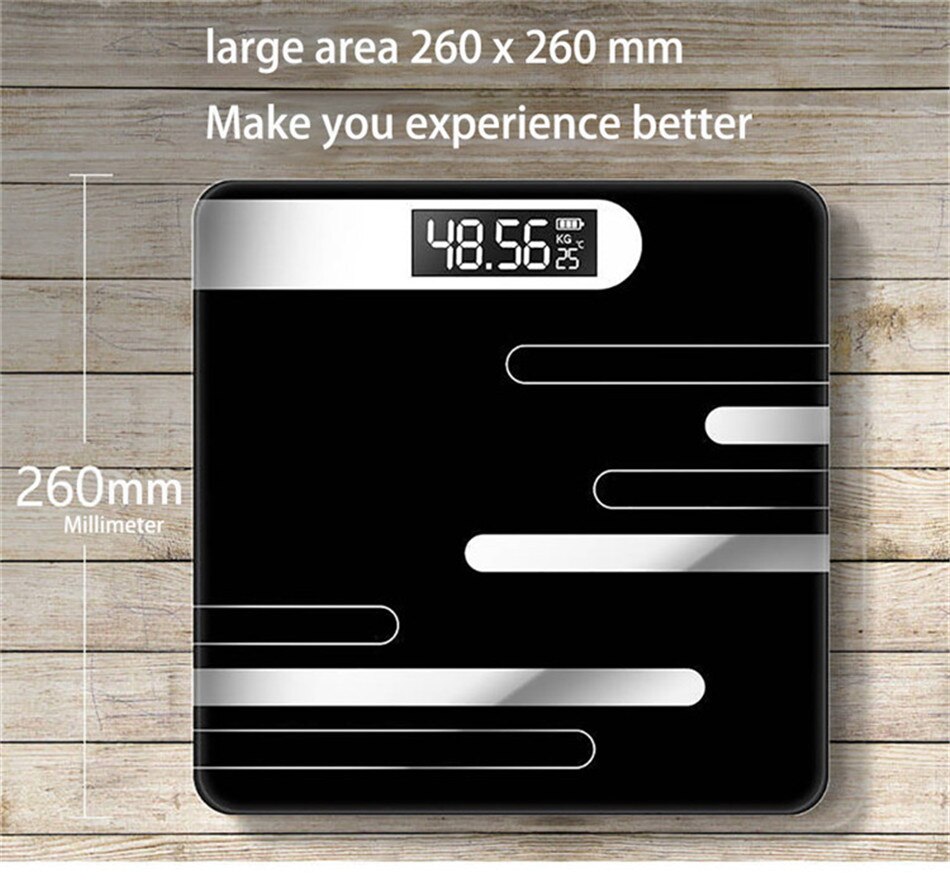 HQ bathroom floor body scale glass smart electronic scales USB charging LCD display body weighing home digital weight scale