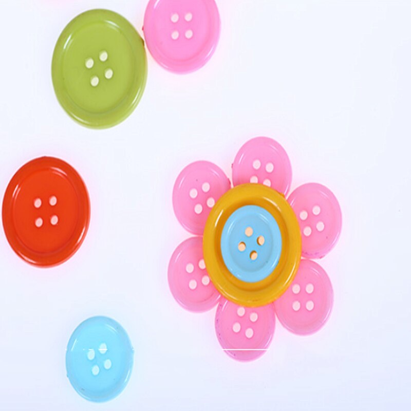 100pcs Mini Plastic Buttons Kids DIY Craft Toys for Children Educational Scrapbooking Toy Sewing Button Baby Girls
