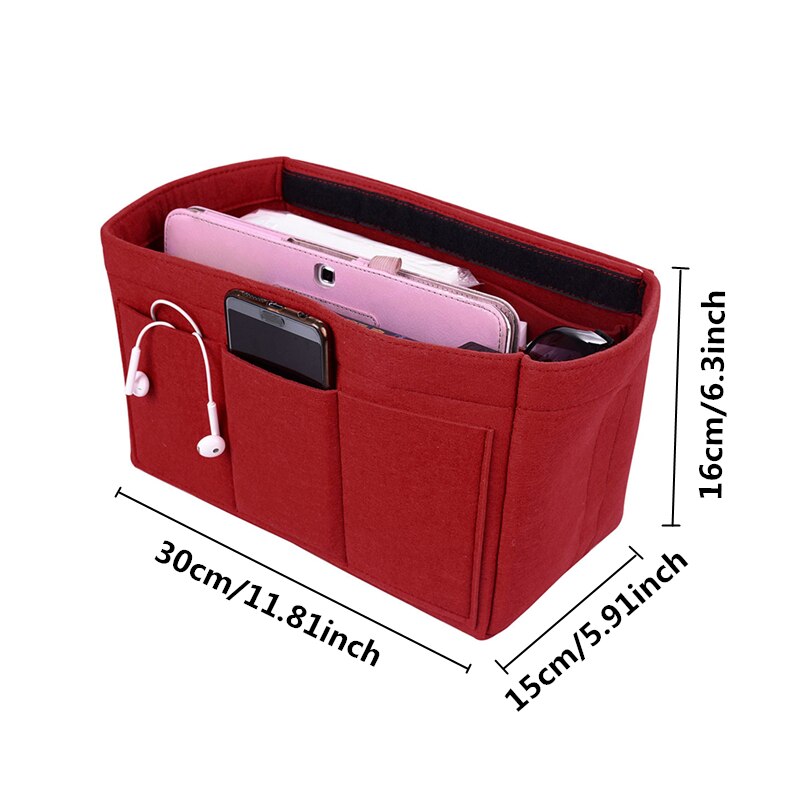 Toilettas voor meisjes, make-uptas van vilt, organizer voor dames, vilten inlegtas voor handtas, multifunctionele reistas voor cosmetica
