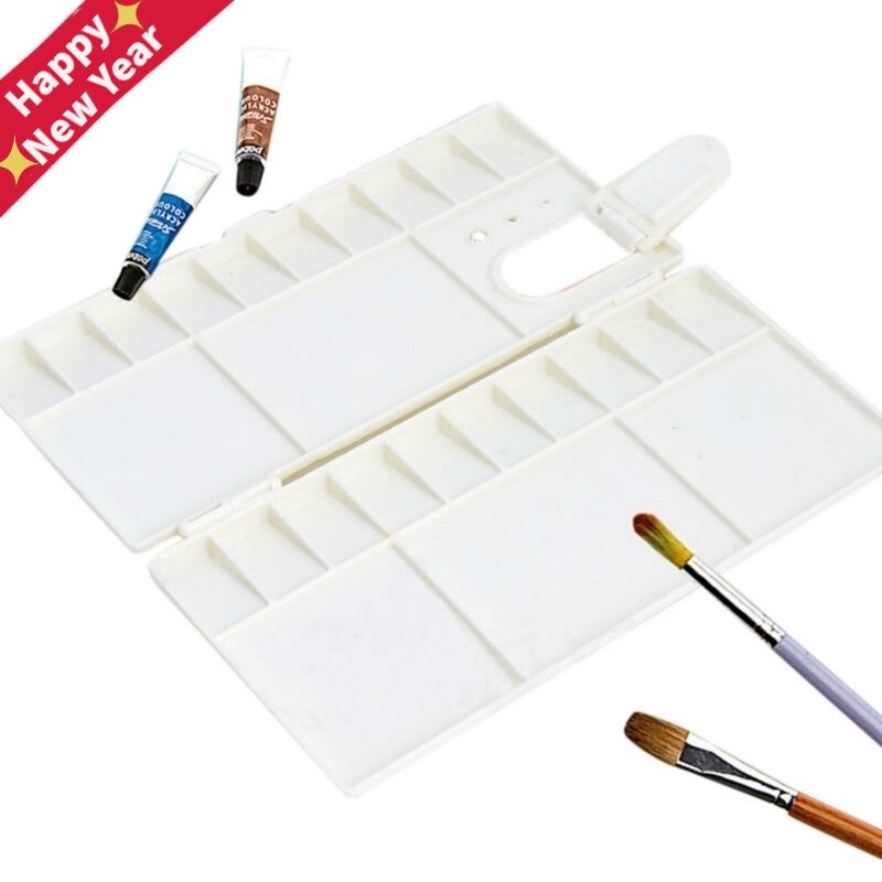 Palet, Rechthoekige Plastic Opvouwbare Aquarel Paletdoos