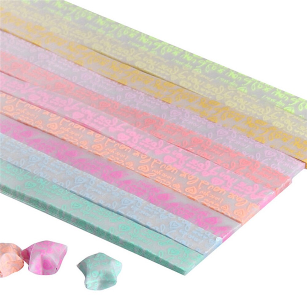 600Pcs Origami Ster Vouwen Papier Glow In The Dark Lumious Vijf Ster Papier Voor Diy Craft (Willekeurige Kleur)