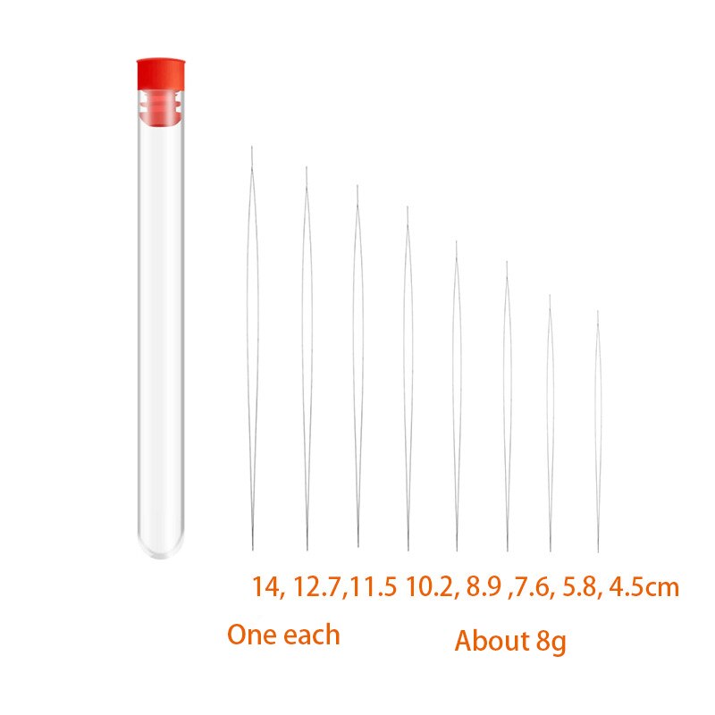 8Pcs Stainless Steel Beading Needles Sewing Needles Tool for beads Threading String Jewelry Embroidery Beading Bracelet Necklace: Default Title