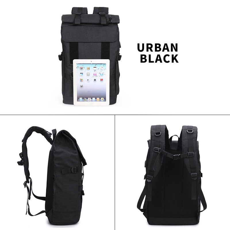 Ozuko 40l store kapacitet rejse rygsække mænd usb opladning laptop rygsæk til teenagere multifunktionel rejse mandlig skoletaske