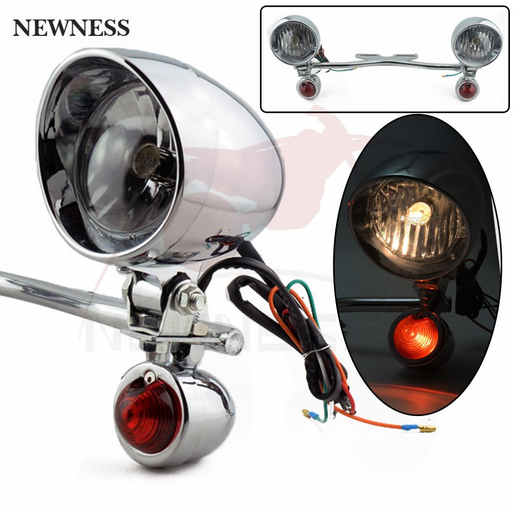 12V motocykl retro reflektory włączony kierunkowskaz światła przeciwmgielne lampy pomocnicze skuter motocykl dla Honda Harley Suzuki kawiarnia biegacz