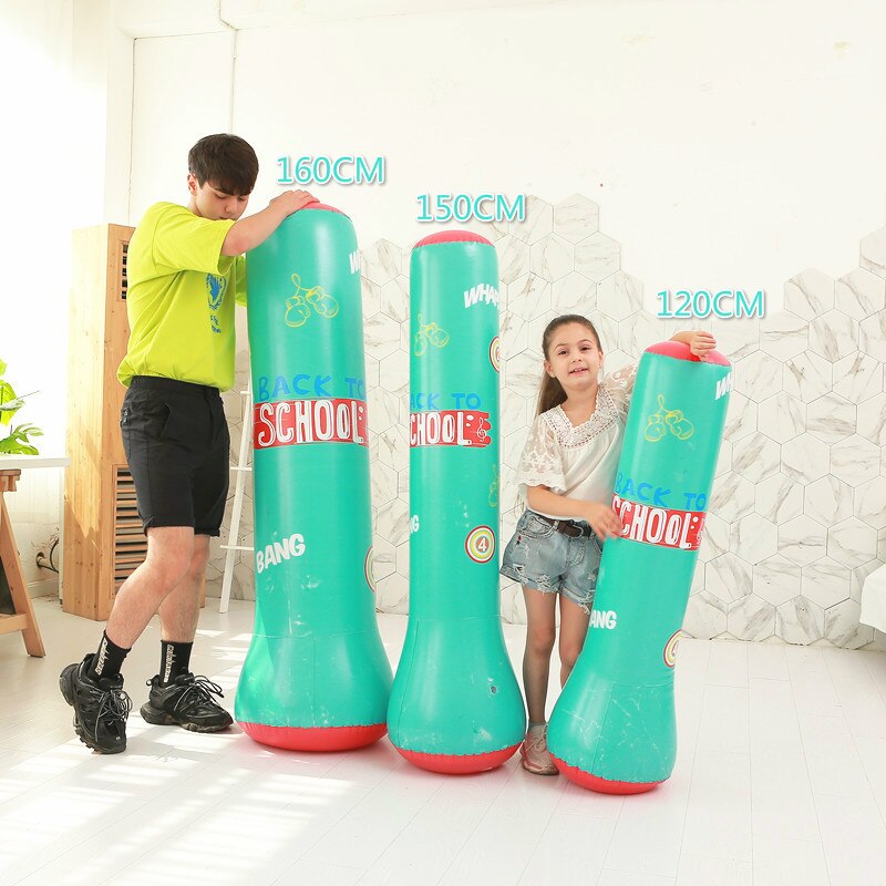 120/150/160CM Boxing Punching Bag Inflatable Toys Free-Stand Tumbler Training Pressure Relief Back Sandbag Inflatable Toys