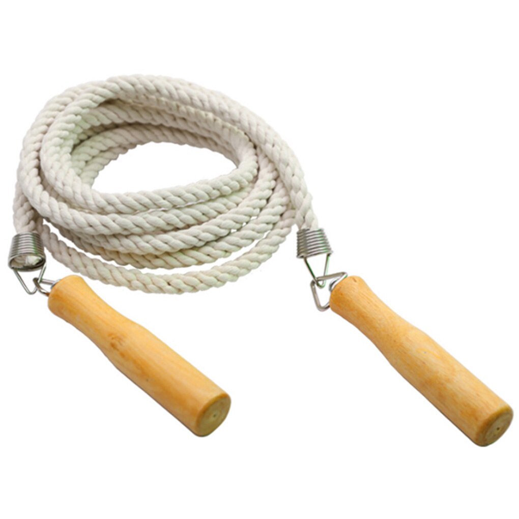 Cotton Hemp Skipping Ropes 5/7/10m Group Skipping Rope Wooden Handle Jump Ropes For Training Group Games Fitness