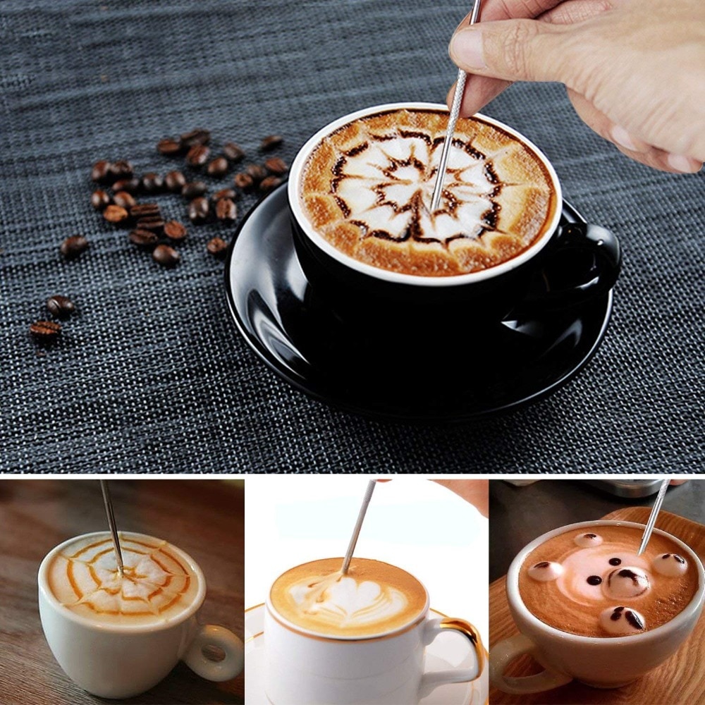 600ml/350ml/100ml ruostumatonta terästä maito/kahvi/cappuccino/latte art vaahdotuskannu barista maitokannu kuppi ja koristeellinen taidekynä