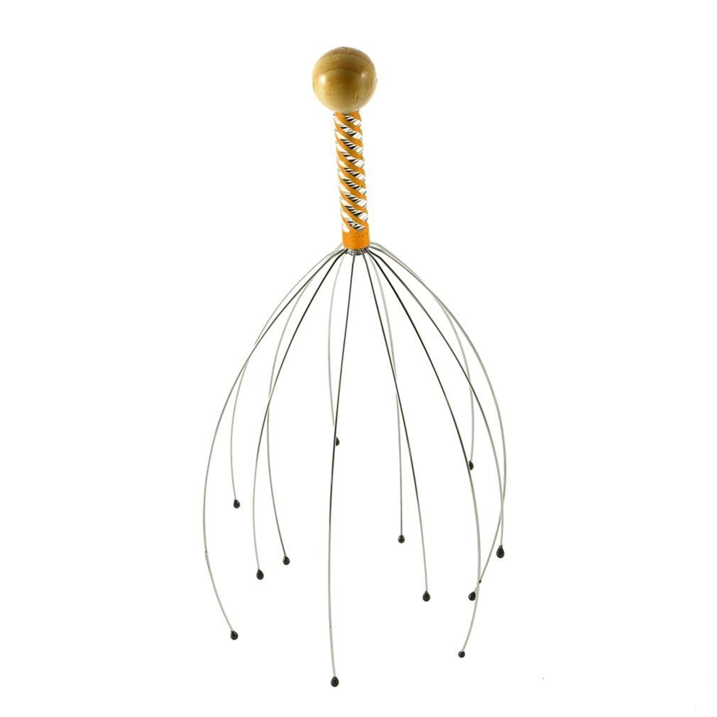 Masajeador relajante de cabeza de 12 dedos, masajeador de bola de acero para el cabello, SPA, cuero cabelludo, cuello, alivio del estrés, 1 unidad