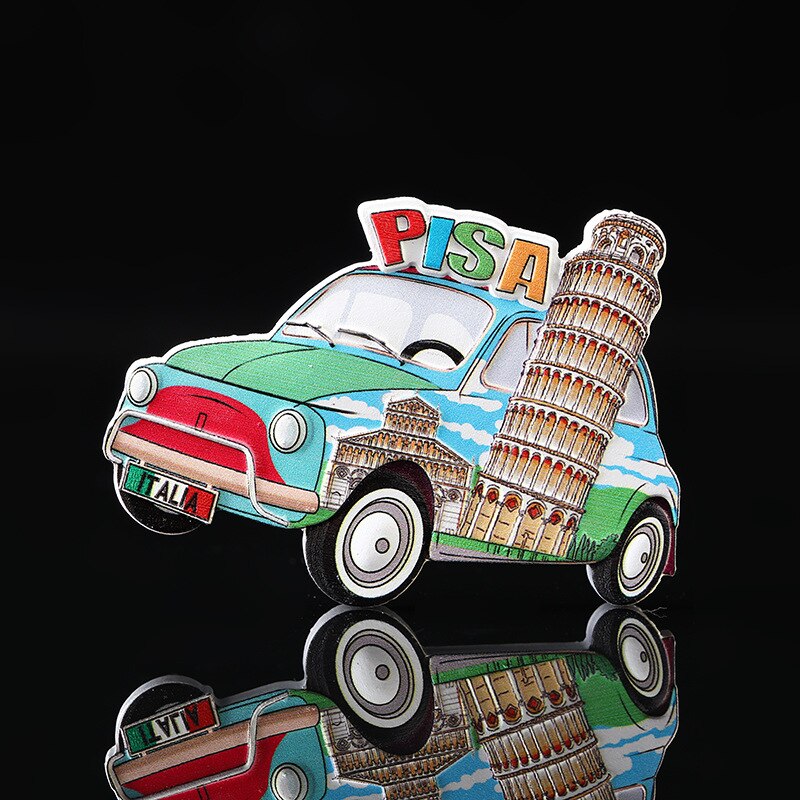 Europæisk turist køleskabsmagnet souvenir håndværk pisa 3d harpiks køleskab italien magneter opslagstavle køleskab klistermærke