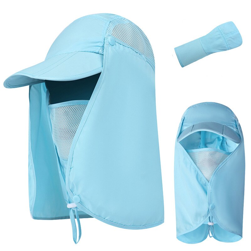 Unisex Collapsible Sunhat Summer Outdoor Quick-drying Sunscreen Fisherman Hat Fishing Breathable Sun hats Female Face Mask: CA042-F