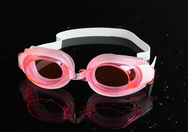 Lunettes de natation réglables pour enfants avec bouchons d'oreille pince-nez accessoires de natation fournitures de parc aquatique pour lunettes de natation sûres pour bébé: Rose