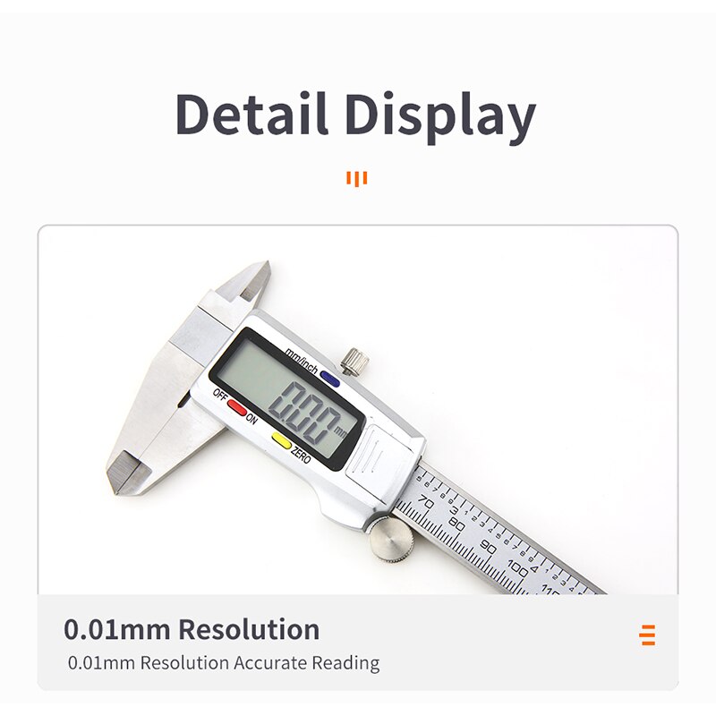 Digital Metal Caliper Electronic Vernier Caliper tool Micrometer Ruler Measuring Tools ABS Plastic Shell 0-150mm Calipers