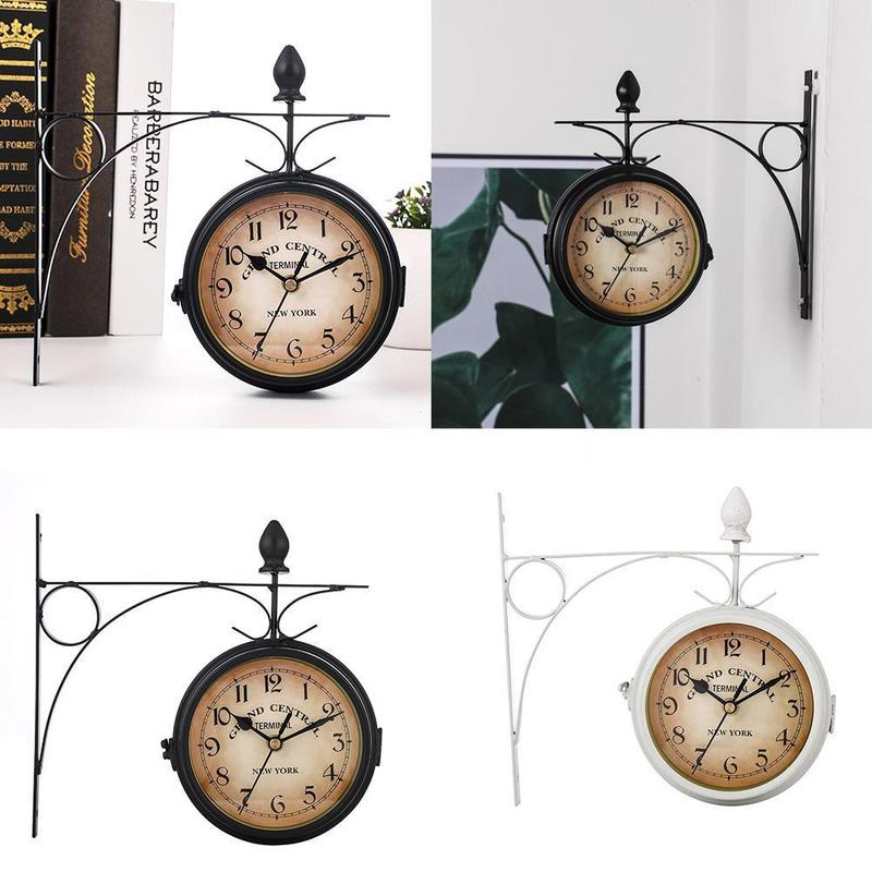 European Vintage Style DoubleSided Wall Clock Out... Grandado