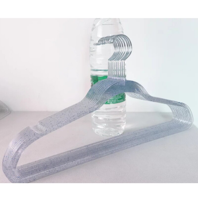 Cintres en perles pour vêtements, 10 pièces, en plastique Transparent, rose, or, antidérapant, acrylique, sans trace, pour filles: Blue Pink Silver / 10PCS42CM for Women