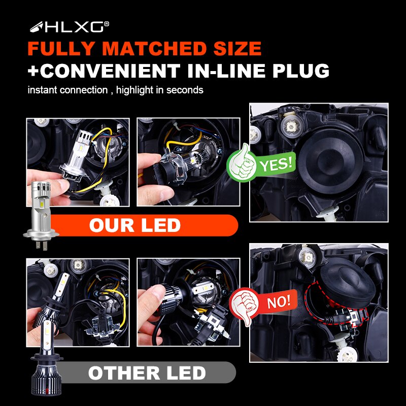 Turbo H7 Led Lamp 55W 20000LM Motorfiets Projetor Lenzen Voor Koplamp Ice Beam Diode Mistlamp Voor Auto Koplamp 12V Wit Hlxg