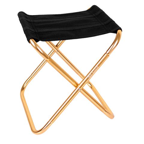 Udendørs campingstole foldning lysvægt bærbar stol aluminium fiskeri mini stole vandre rejse værktøjer: Guld
