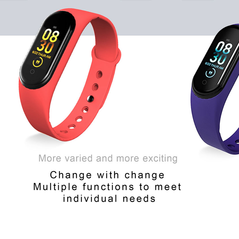 M4 couleur écran intelligent Bracelet Sport Fitness Bracelet pression artérielle oxygène activité Tracker pour hommes femmes regarder