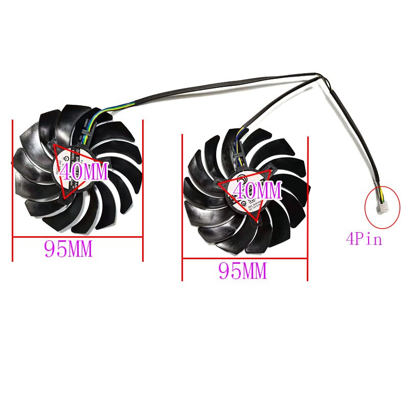 PLD10010S12HH 95Mm 4Pin Rx 580 Gtx 1060 Grafische Kaart Ventilator Is Geschikt Voor Msi Rx 580 470 Gtx 1060 1070/Ti 1080 Ti Gaming