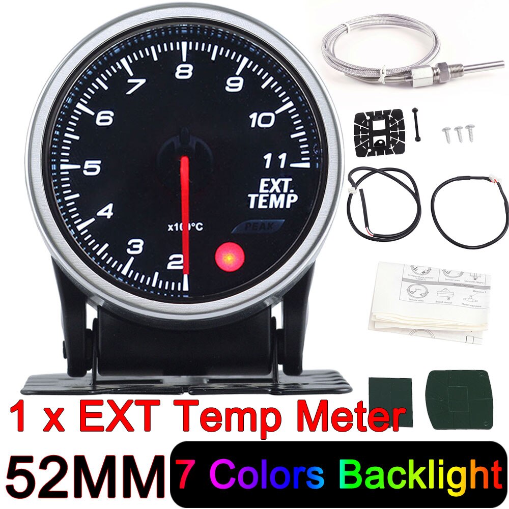 2&quot; 52mm Car Exhaust Temperature Meter With Sensor EGT Exhaust Gas Temperature Gauge Exhaust Gas Temp Gauge EXT Gauge Auto Meter: Default Title