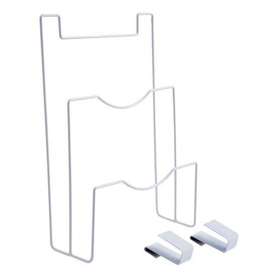 Keuken Deur Organisator Pot Deksel Rack Metalen Lepel Houder Koken Afdruiprek Pan Cover Stand Keuken Accessoires: white