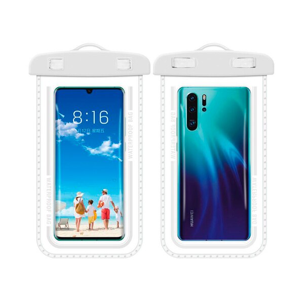 7.2Inch Clear Waterproof Smartphone Bag Case With Lanyard For iPhone 11 Pro Max XR 8 7 Plus Under water Mobile Phone Pouch Cover: White