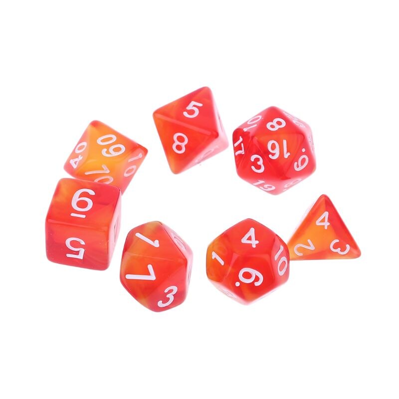 Juego de mesa D4 D6 D8 D10 D12 D20 Dungeons &amp; Dragon D &amp; D RPG Poly, 7 piezas