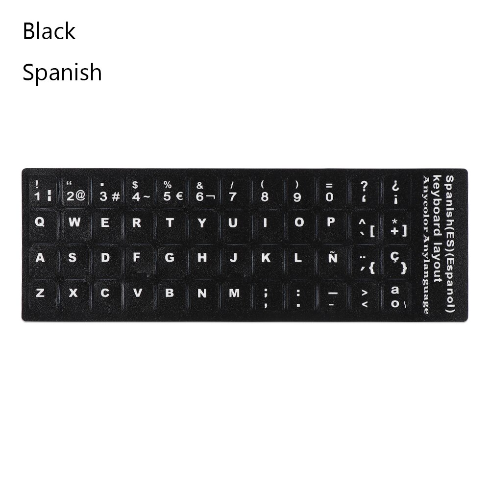 Halksäkra slitstarka ryska bokstäver tangentbord klistermärken för laptop vattentäta tangentbord klistermärken engelska alfabetet layout arabiska: B-spanska