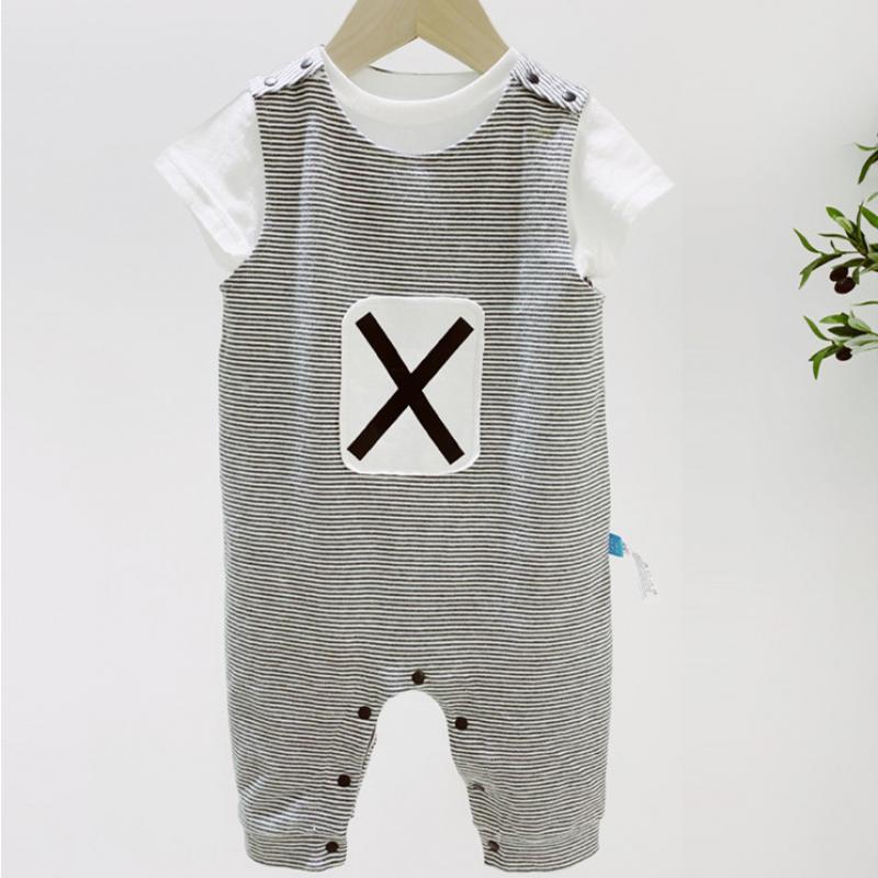 Baby Boys Summer Jumpsuit Toddler Clothing Newborn Boys Buttons Striped Romper Kids Sleeveless Romper Baby Clothes