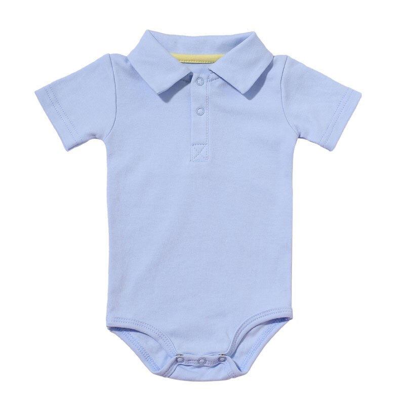 Zomer Baby Boy Kraag Korte Mouw Katoen Driehoek Romper Pasgeboren Baby Kleding