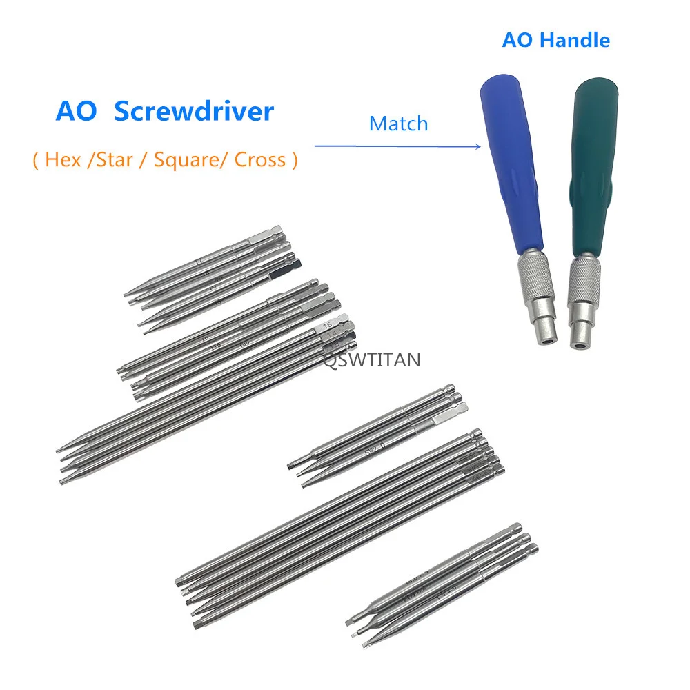 Orthopaedic Bone Screw Driver Instruments Spinal Pedicle Screw Nail Cap AO Driver Hex Screwdriver AO Plum Star Driver