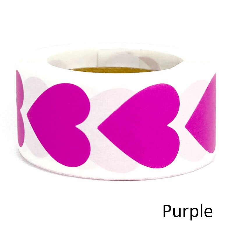500pcs/roll Heart Shaped Blank Stickers seal Labels red stickers scrapbooking for Package wedding decoration stationery sticker: Purple