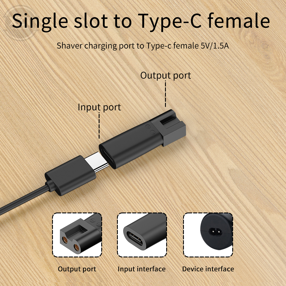 Connecteur de Conversion de charge type-c femelle, prise d'alimentation pratique, chargeur de remplacement, adaptateurs USB pour rasoir, tondeuse à cheveux