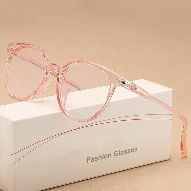 Gennemsigtige briller til kvinder pink cat eye solbriller brille optisk stel briller klar linse vintage anti-stråling