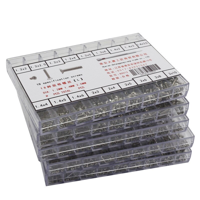 500Pcs Horloge Achterkant Schroef Rvs Schroef Cross Boxed Horloge Reparatie Tool