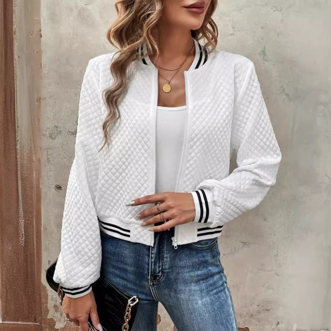 2024 Autunno transfrontaliero Europa e America eBay Commercio estero Abbigliamento donna Giacca da baseball con cerniera di nuova moda per Wo