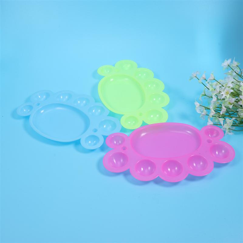 10pcs Portable Painting Palettes Art Paint Drawing Trays Colour Painting Pallets 8 Wells Palettes for Children