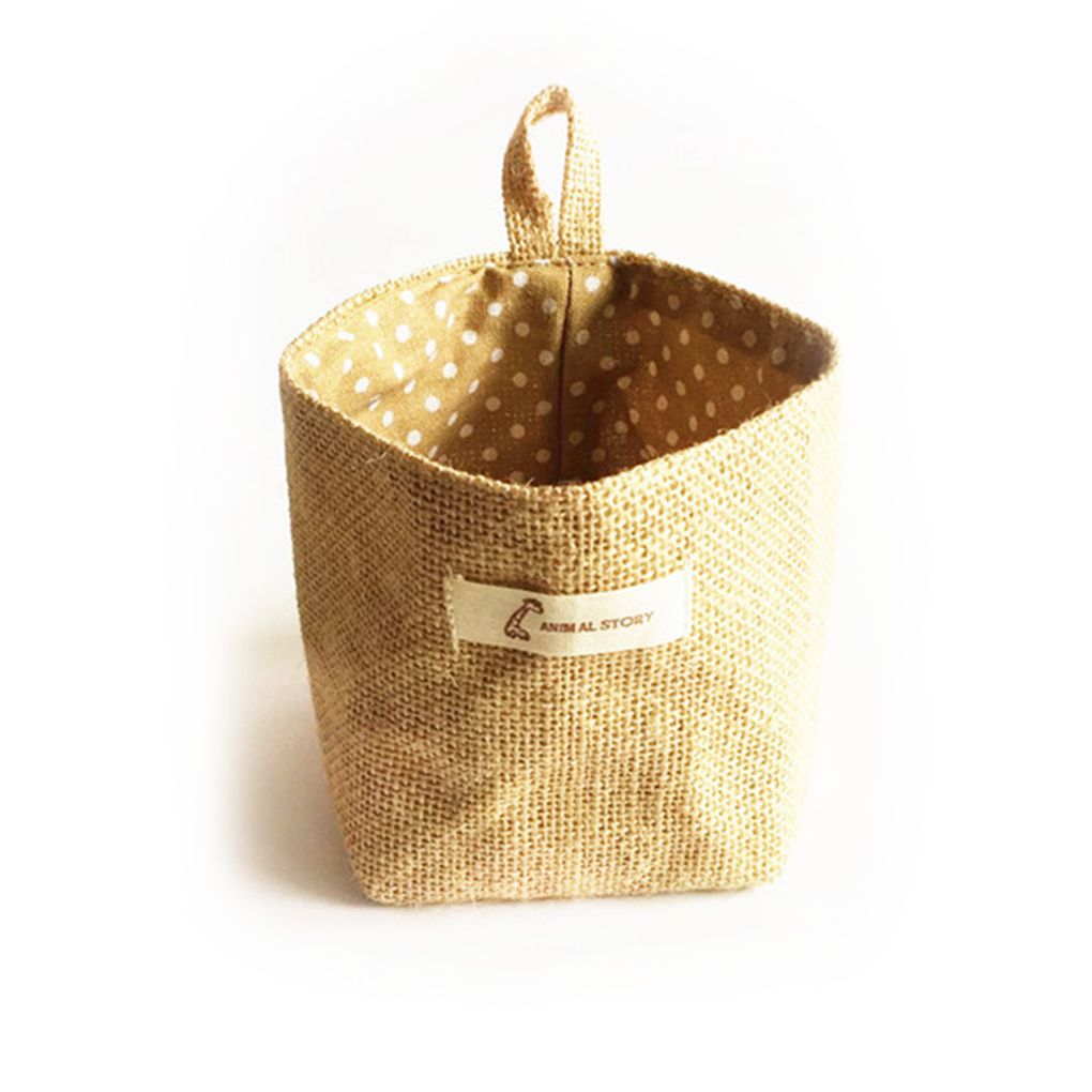 Lot De 4 Petits Paniers De Rangement Suspendus – Jute, Pliables, Pour Cosmétiques, Clés… - 11