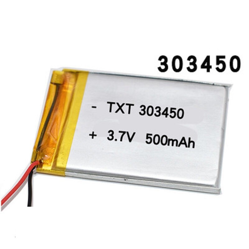 3,7 V 500mAh 303450 Lithium-Batterie 3,7 Volt Li-Polymer Lipo Bateria Für Fernbedienung Kopfhörer Mini Kamera LED Licht: Ursprünglich Titel