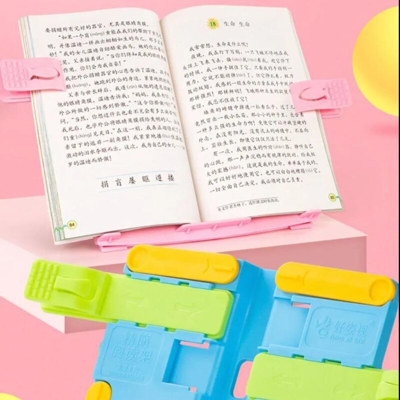 Adjustable Kid Children Reading Shelf Holder Portable Folding Book Stand Support